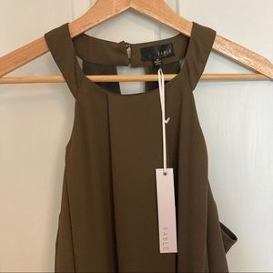 -NWT- Womens Medium Fable Olive Pleated Tented Dress